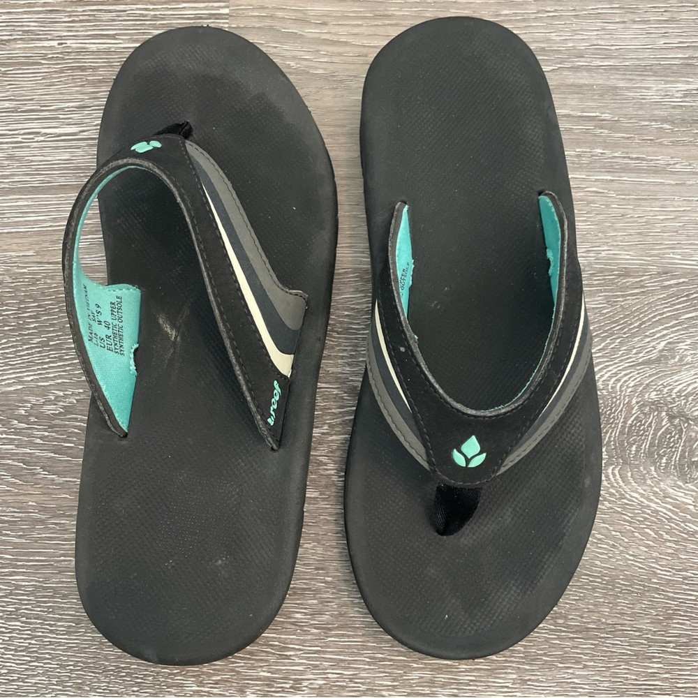 Reef Black and Teal Sandals‎